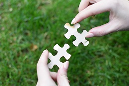 Jigsaw pieces getting connected