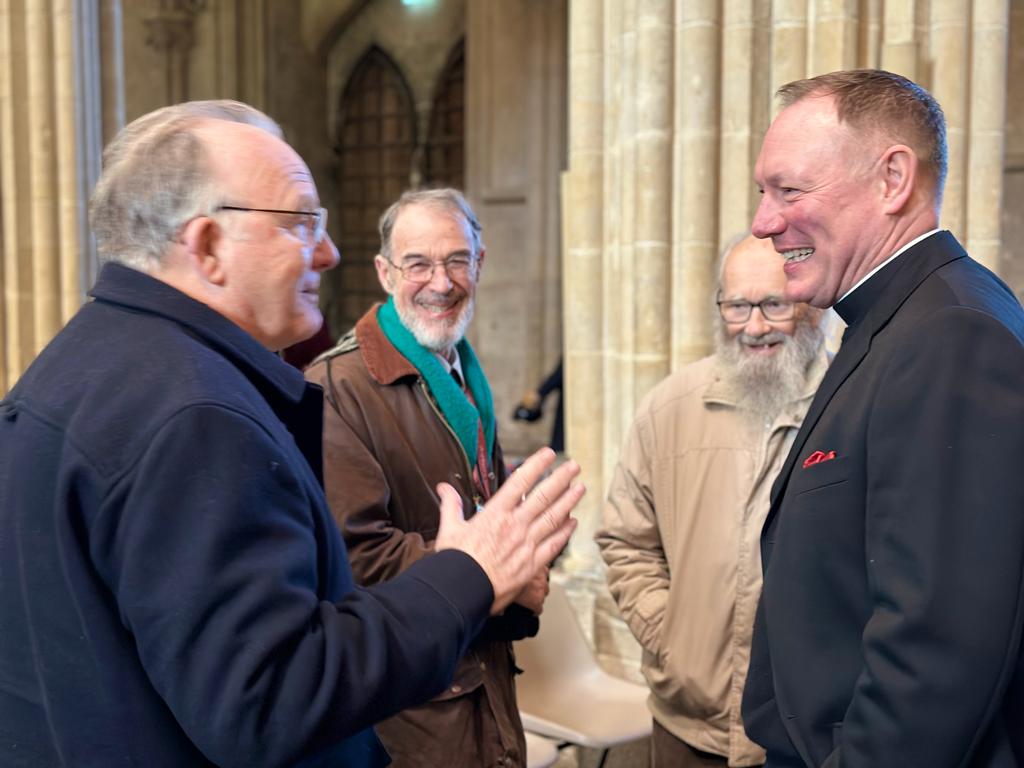Revd Toby Wright meets volunteers at Wells Cathedral