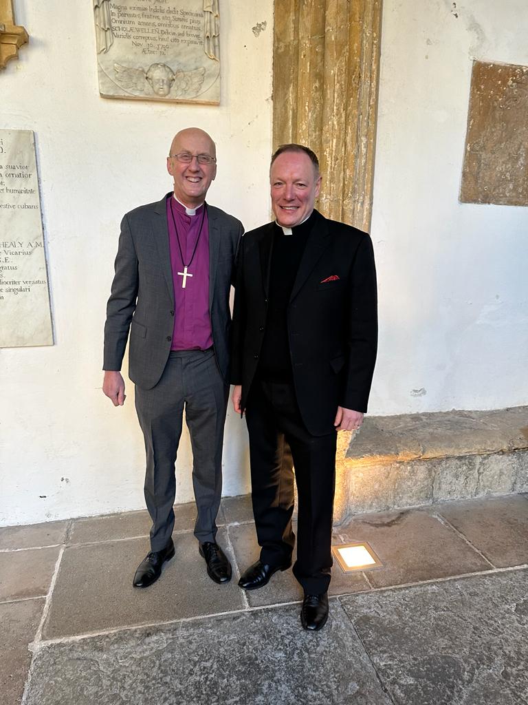 Bishop Michael with Toby Wright at Wells Cathedral