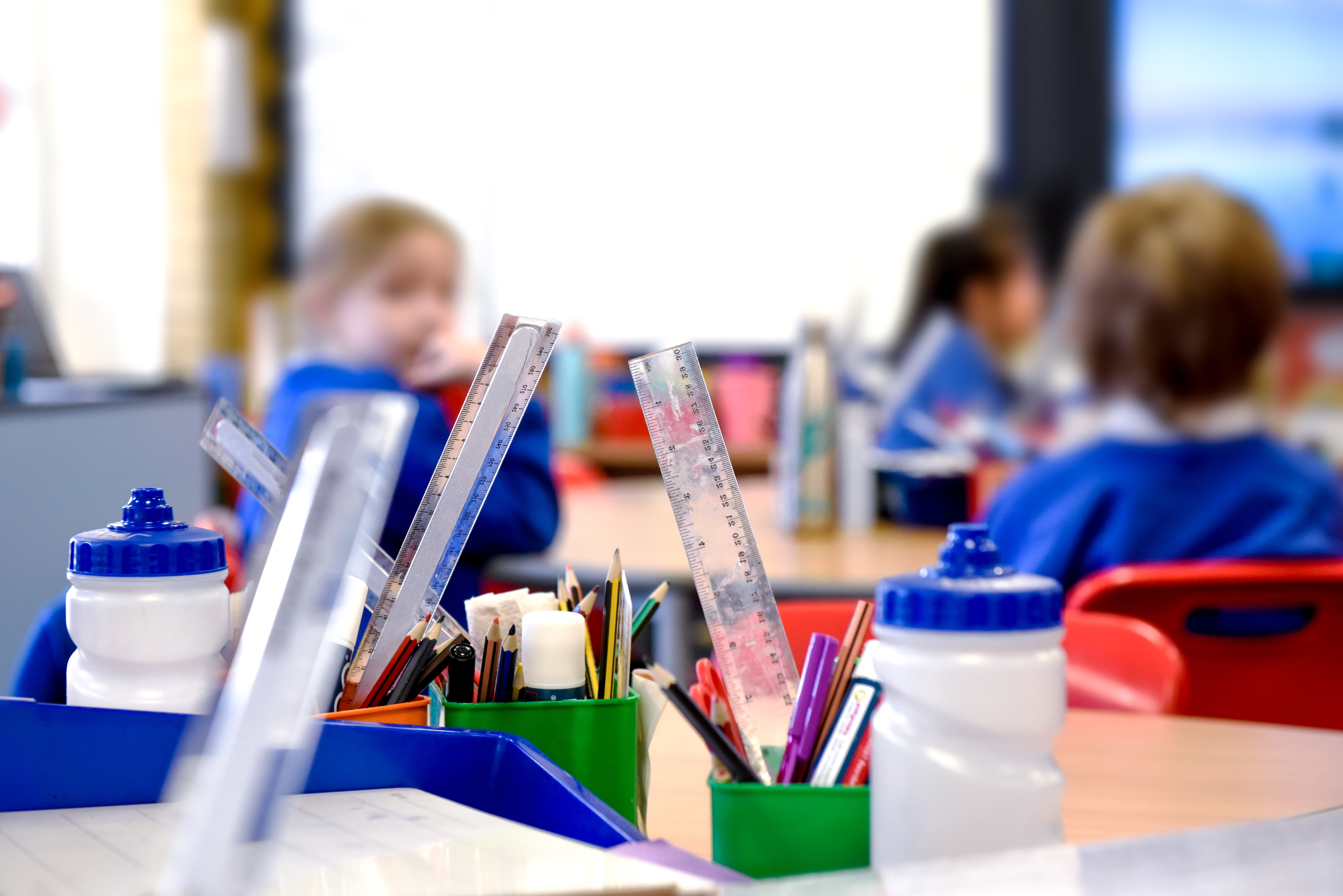 Children with stationery