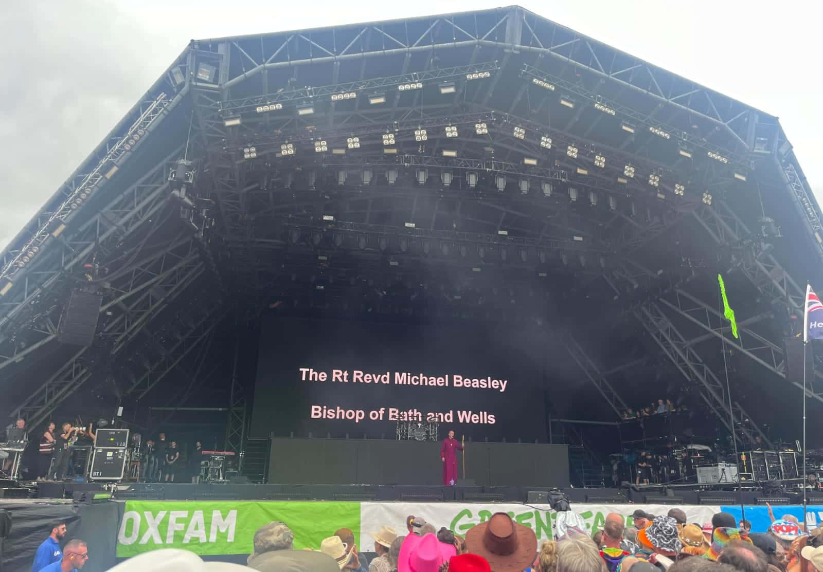 Bishop Michael on the Pyramid Stage at Glastonbury Festival